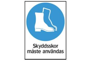 Påbudsskylt 35-3114 Skyddsskor måste användas