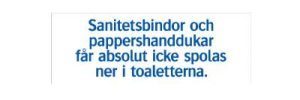 Ordningsskylt Sanitetsinstruktion