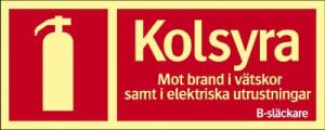 Supernova Brandskylt Brand kolsyra B-släckare AFS 2008:13