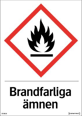 Skylt 33-0614, 33-1314 Kemiska ämnen Brandfarliga ämnen