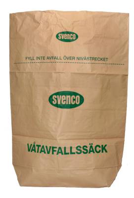 Sopsäck i papper (enbladig) med invändig plastsäck