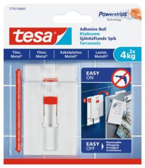 Justerbar självhäftande spik för kakel och metall Tesa