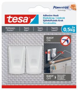 Självhäftande krok för tapet och gips Tesa