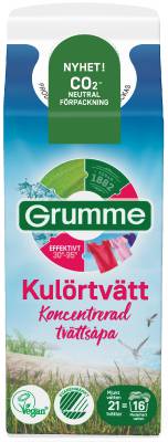Flytande kulörtvättmedel Grumme