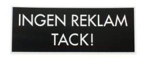 Dekal Ingen reklam MILLERS
