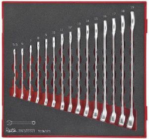 15 delars U-ringnyckelsats. Teng Tools TED6515