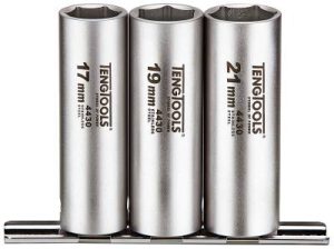 Rostfri hylssats. Med 1/2" fyrkantsfäste. Teng Tools MS1203
