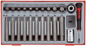 23 delars TX-hyls-sats. Med 1/2'' fyrkantsfäste Teng Tools TTTX23