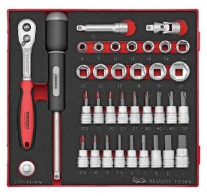36 delars Hylsnyckelsats med 3/8'' fyrkantsfäste. Teng Tools TED3836