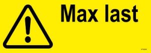 Varningsskylt Unigraphics Max last kg