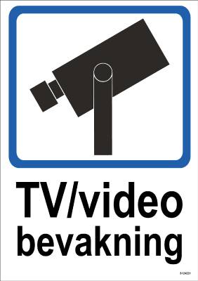Ordningsdekal Unigraphics TV/video bevakning
