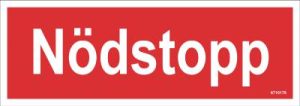 Nödskylt Unigraphics Nödstopp röd