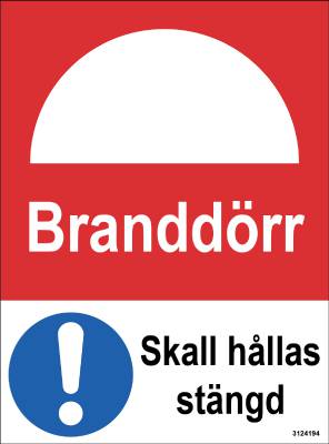 Dekal Unigraphics Branddörr skall hållas stängd