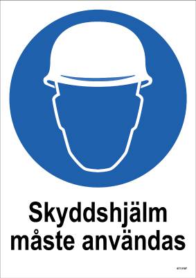 Påbudsskylt Unigraphics Skyddshjälm måste användas
