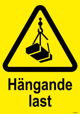 Varningsskylt Unigraphics Hängande last