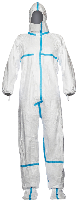 Korttidsoverall Tyvek Classic 600 Plus, med integrerade sockar