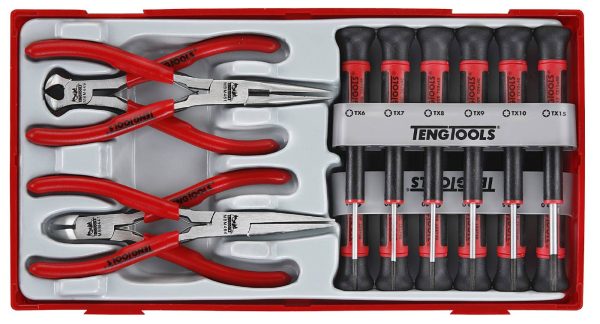 16 delars Finmekanikermejslar och tänger i sats Teng Tools TTMI16