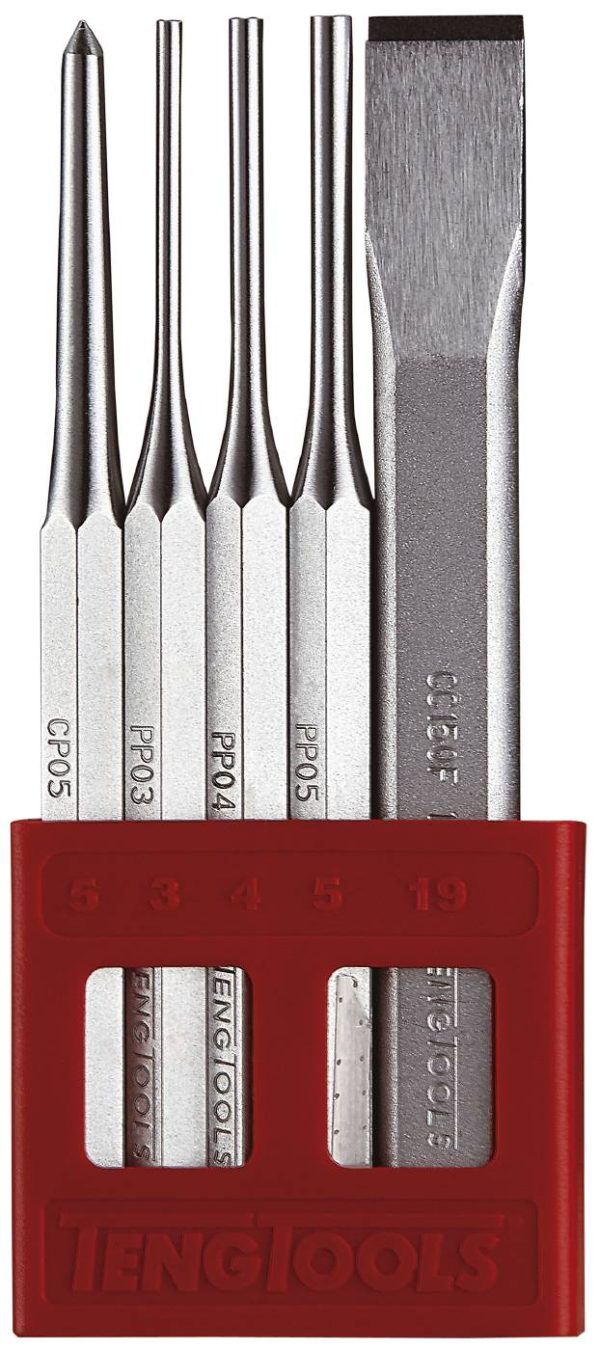 Mejsel-/dorn-/körnare sats, Teng Tools PCX05