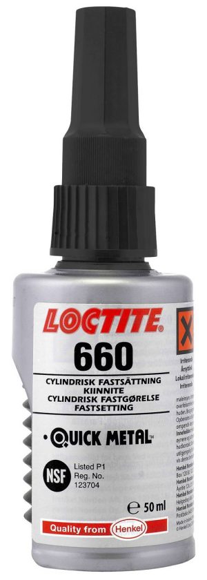 Cylindrisk fastsättning Loctite 660 Quick Metal