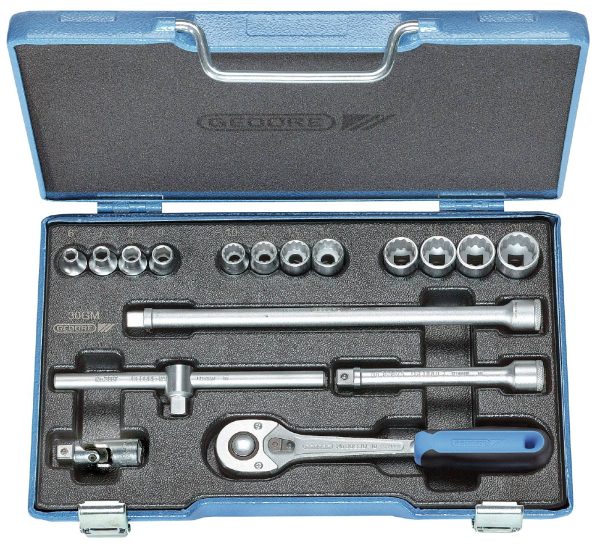 Hylsnyckelsats. Med 3/8" fyrkantsfäste. Gedore D30 GMU-10 / D 30 GAU-10