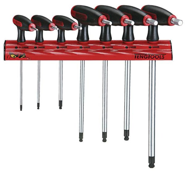 Sexkantnyckelsats med väggställ Teng Tools WRHEX07 / WRHEX07AF