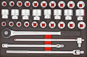 32 delars Hylsnyckelsats med 3/4'' fyrkantsfäste Teng Tools TTESK32