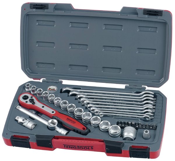 Hylsnyckelsats. Med 3/8'' fyrkantsfäste Teng Tools T3840