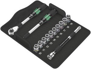 Hylsnyckelsats med 1/2" fyrkantsfäste. Wera Zyklop Hybrid Set